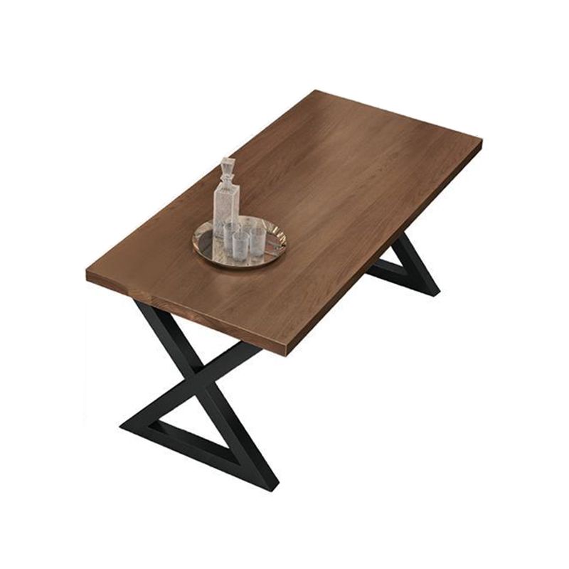 Industrial Dining Wood Table Dining Rectangle Table with Metal Legs