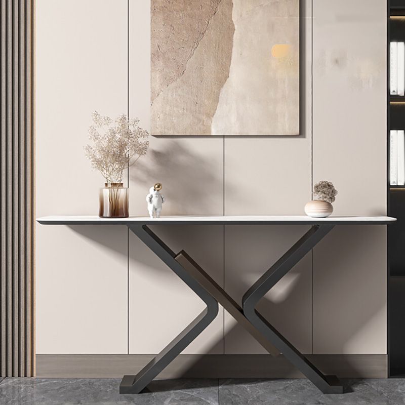 Modern Rectangle Console Accent Table Antique Finish Accent Table