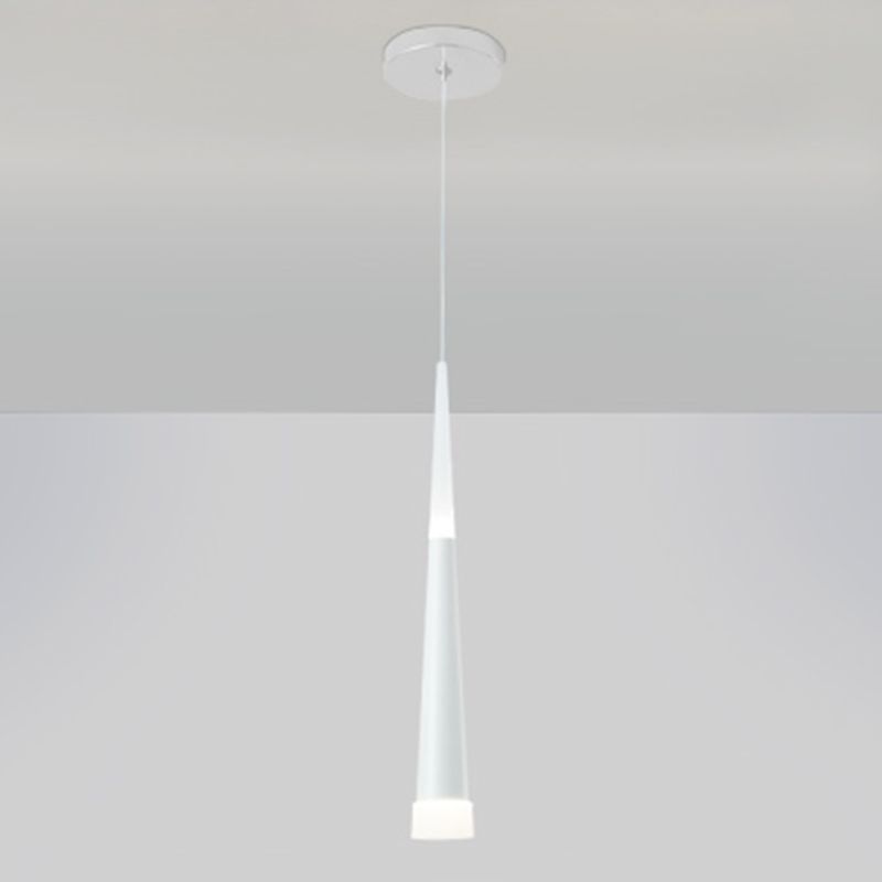 Nordic Style Pendant Light Cylinder Shape LED Ceiling Lamp with Acrylic Shade for Bedroom