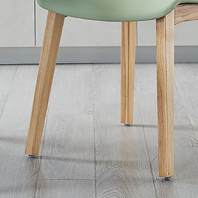 Contemporary Chair Armless Dining Side Chair with Wooden Legs