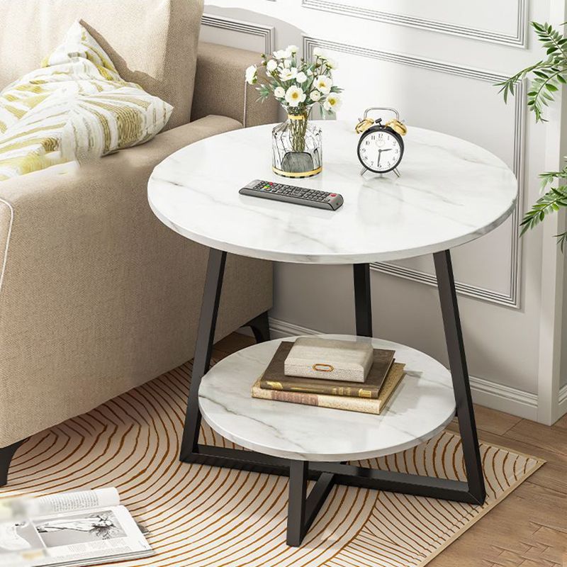 Contemporary  Round End Table Cross Leg  Side Table  for Living Room