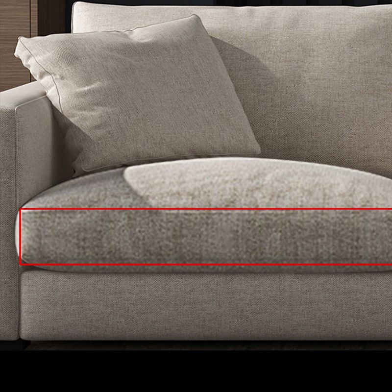 Standard Square Arm Sofa with Pillows Seating in Beige for Apartment