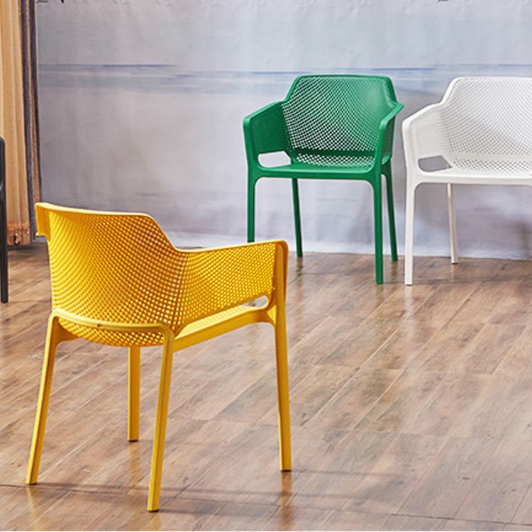 Sillas de comedor de plástico de estilo moderno, sillones de comedor apilables para cocina