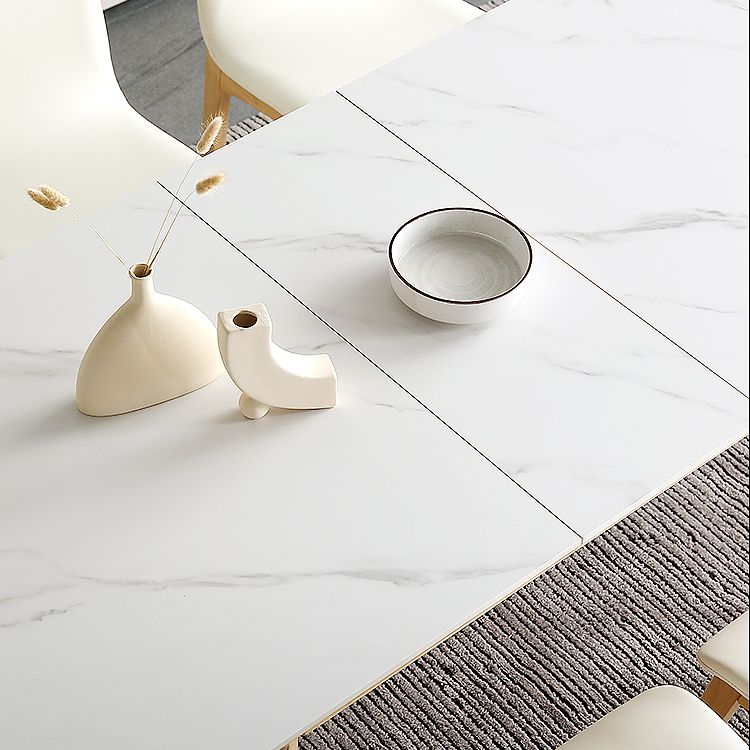 Modern Style Dining Table Sintered Stone Drop-Leaf Table for Home