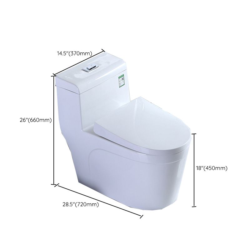 Contemporary 1 Piece Flush Toilet Floor Mounted White Toilet Bowl for Bathroom
