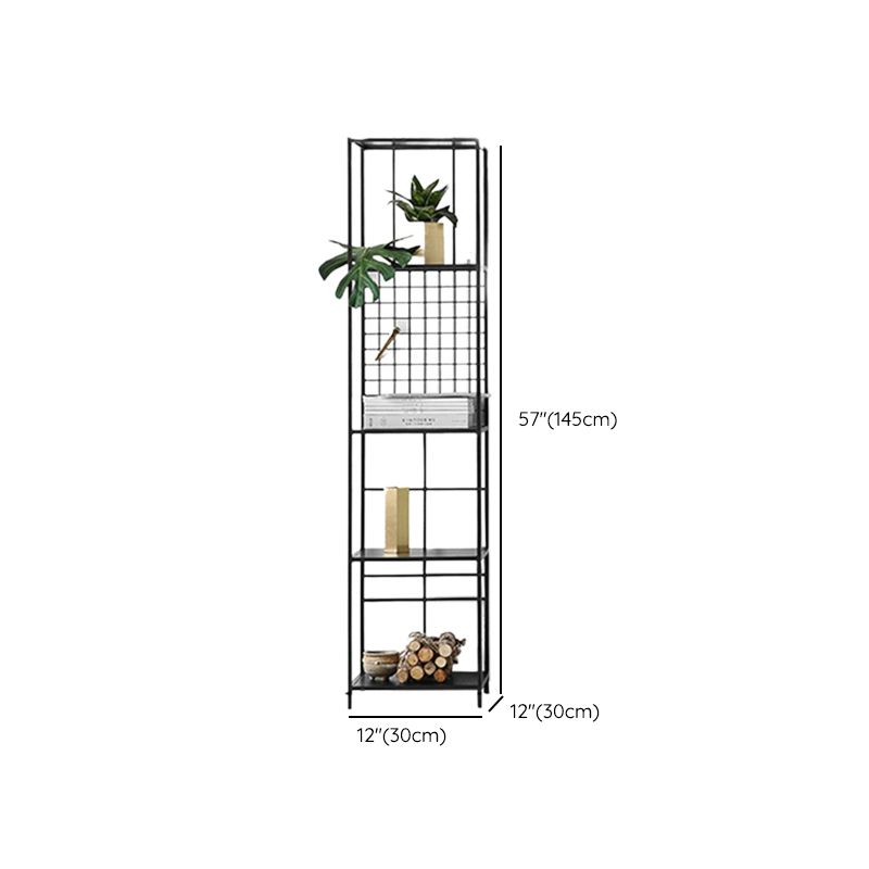 Glam Open Back Bookcase Standard Metal Bookshelf with Shelves