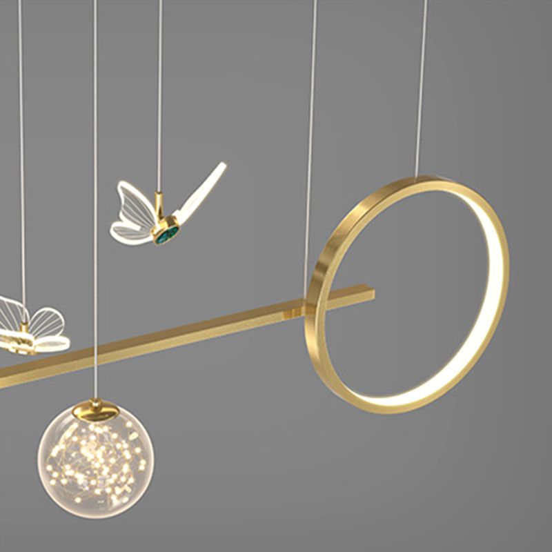 Modern Pendant Lighting Geometric Chandelier Light Metal 8 Light Island Lighting