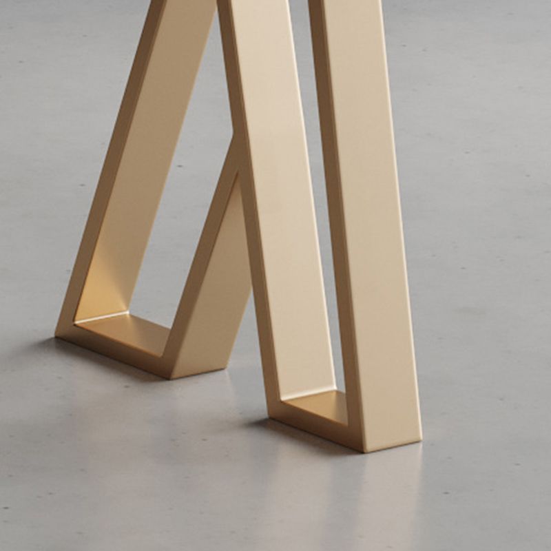 Glam Bar-height Table White Rectangular Pub Table with Gold Base