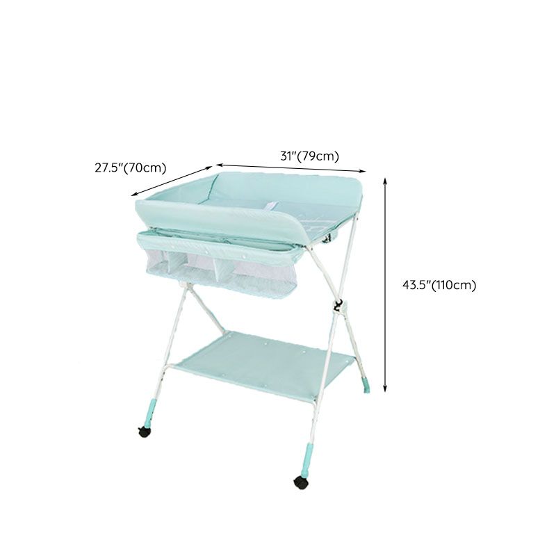 Folding Changing Table Portable Basket Changing Table with Pad