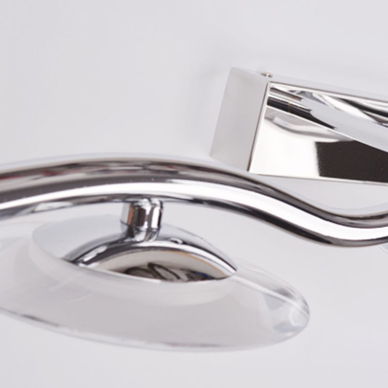 Chrome Wall Lamp Sconce Modern Acrylic Sconce Light Fixture for Bathroom