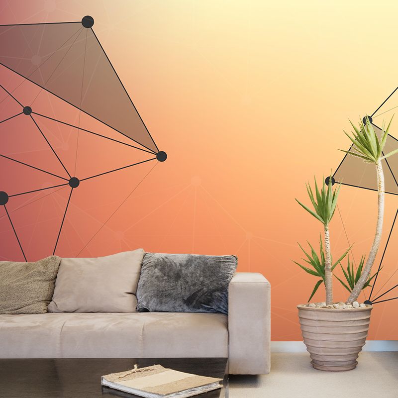 Moisture Resistant Geometry Wall Mural Modernism with Point and Line Pattern Wall Decor