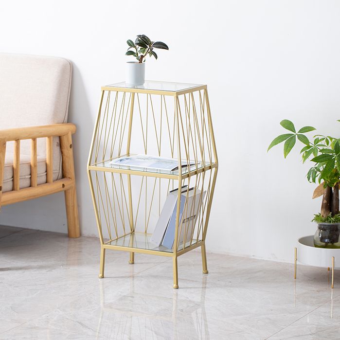 Modern Metal Bookshelf Geometric Vertical Closed Back Bookcase