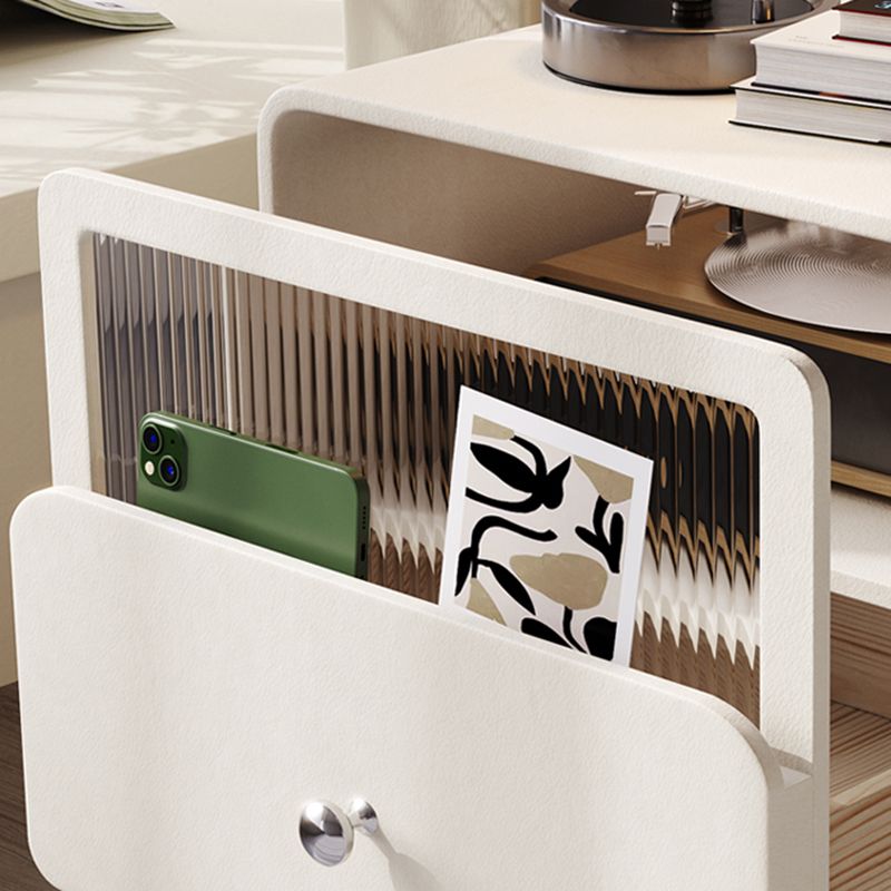 Contemporary Youth Nightstand with Drawer and Shelf Metal Base Kids Bedside Table