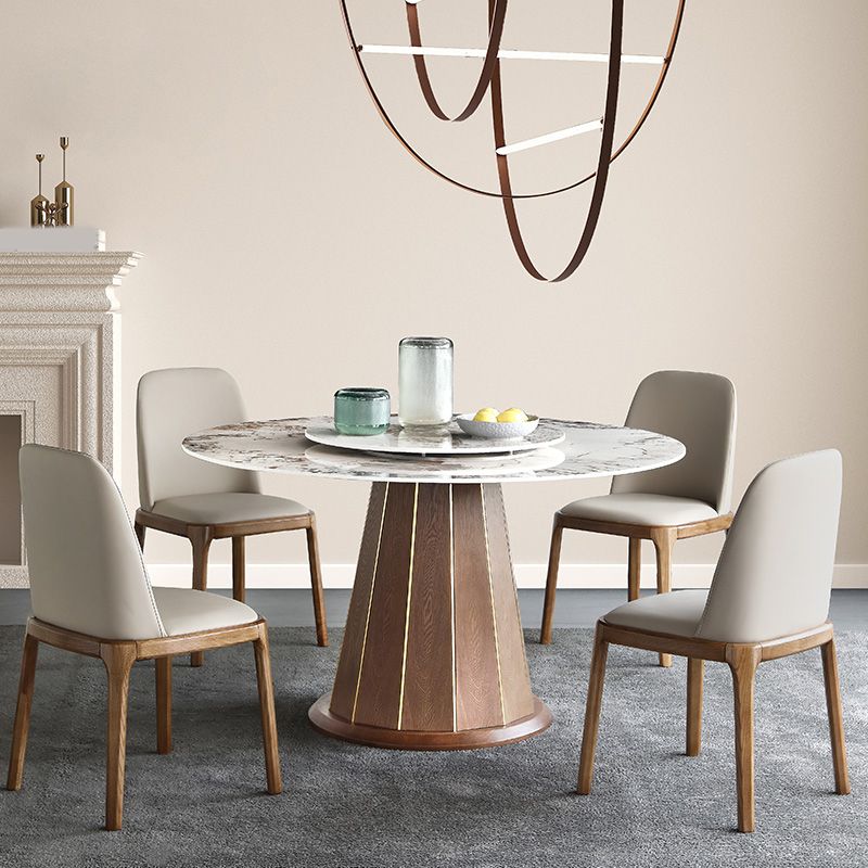 Modern Style Sintered Stone Dining Set Wood 1/4/5/7 Pieces Dining Set for Dining Areas