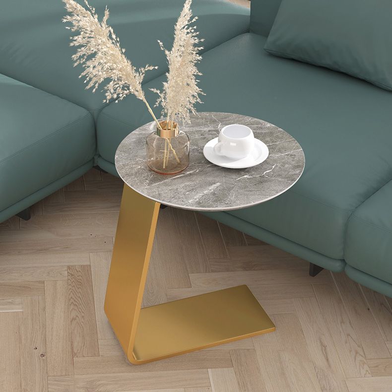 19.69" Tall Contemporary Style Side End Table Metal C Round Sofa Side Accent Table