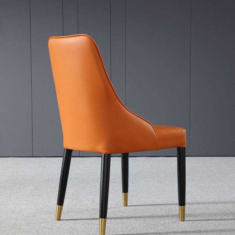 Modern Simple Side Chair Wooden Base Armless Dining Chair for Home Use