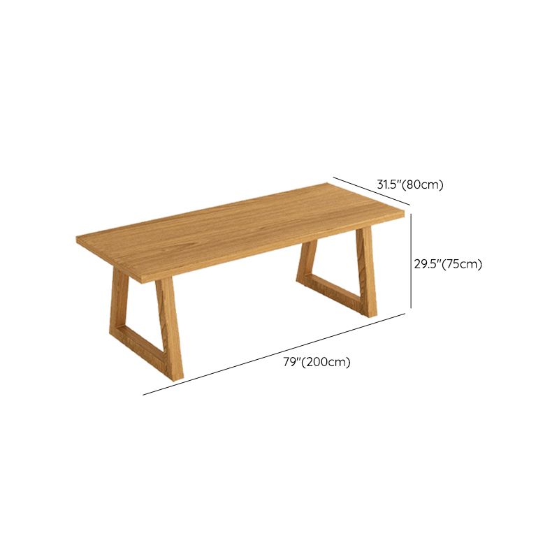 Contemporary 1/2/5 Pieces Furniture Rectangle Solid Wood Dining Table Set in Natural