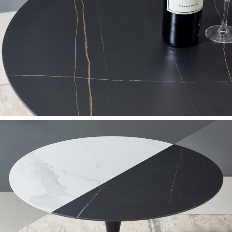 Moderne ronde eettafel van gesinterde stenen tafel met tulponderstel voor thuisgebruik