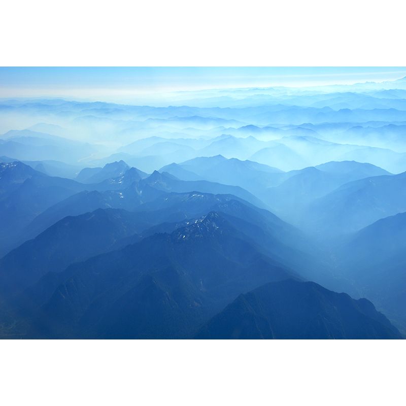 Endless Mountains Mural Wallpaper Pastel Color Modern Wall Covering for Boys Bedroom