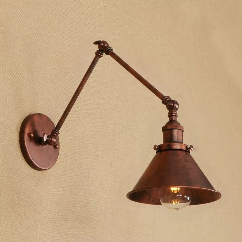 Industrial Swing Arms Wall Mounted Light Metal 1 Light Wall Mounted Lamp