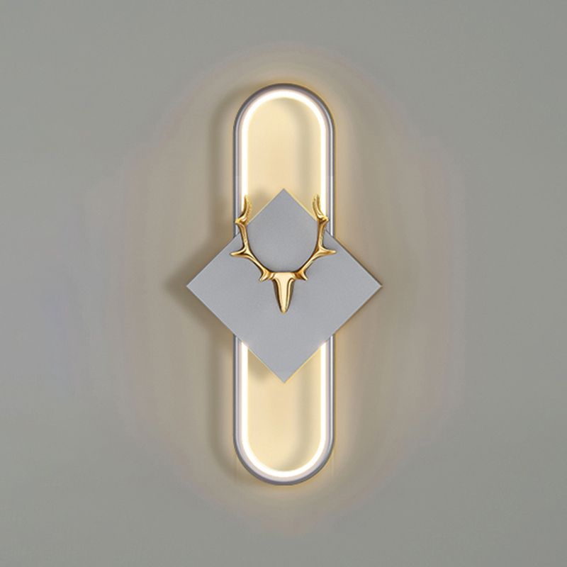 Aluminum Linear Wall Light Nordic Style LED Wall Sconce with Antlers for Living Room