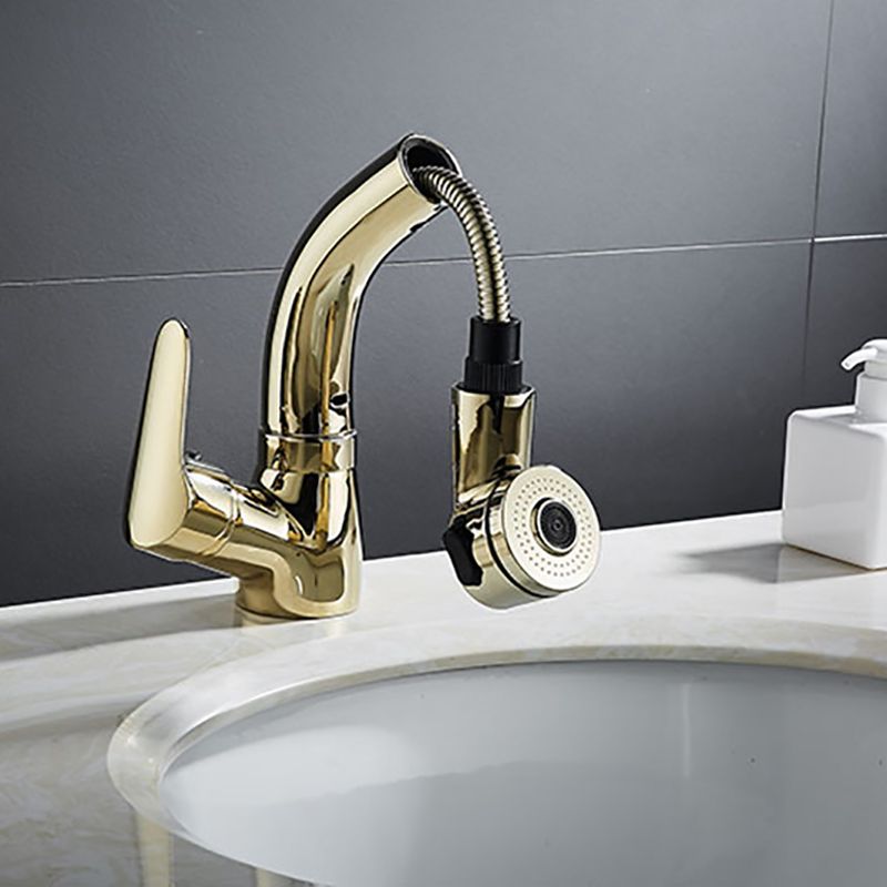 Vessel Sink Bathroom Faucet Swivel Spout Single Handle Faucet with Pull down Sprayer