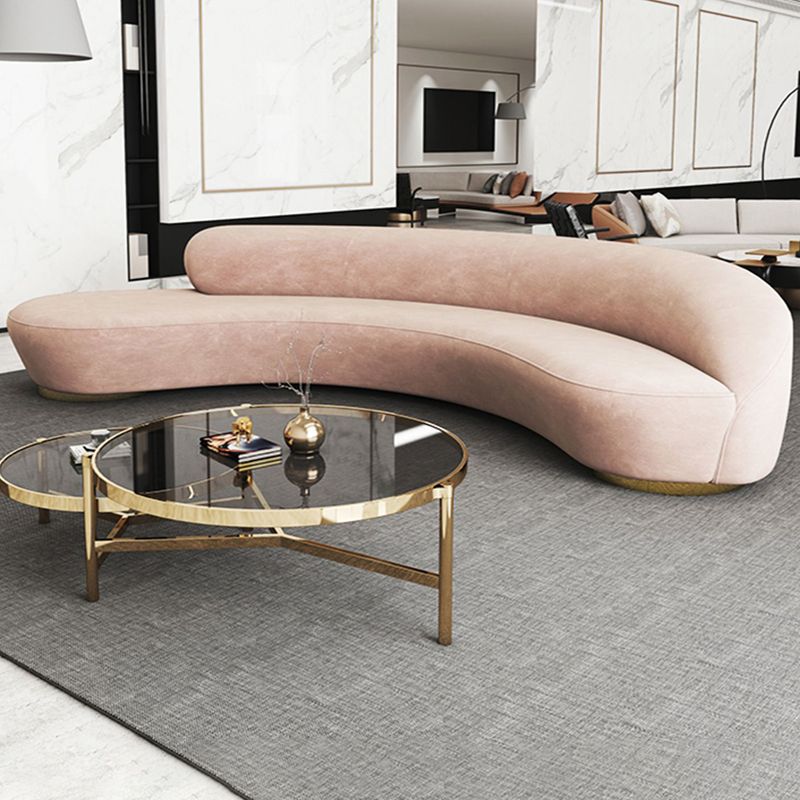 Contemporary Curved SofaWool Recessed Arm Sofa 35.43 inch Wide