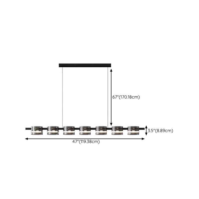 Nordic LED Island Lighting Fixture Simple Glass Pendant Light for Dining Room