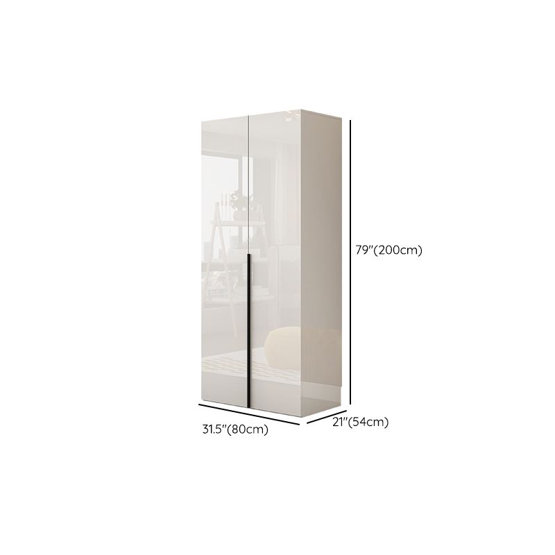Hinged Wardrobe Armoire with Shelves White Wardrobe Closet for Home