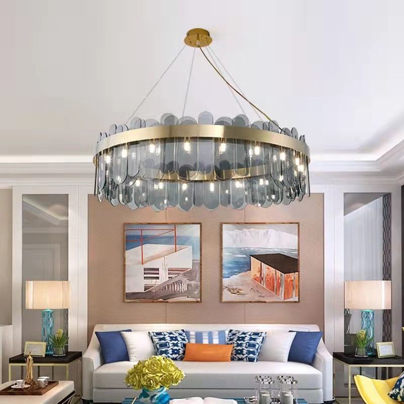 Ringform Decke Kronleuchter Modernist Style Glassuspension Licht für Wohnzimmer