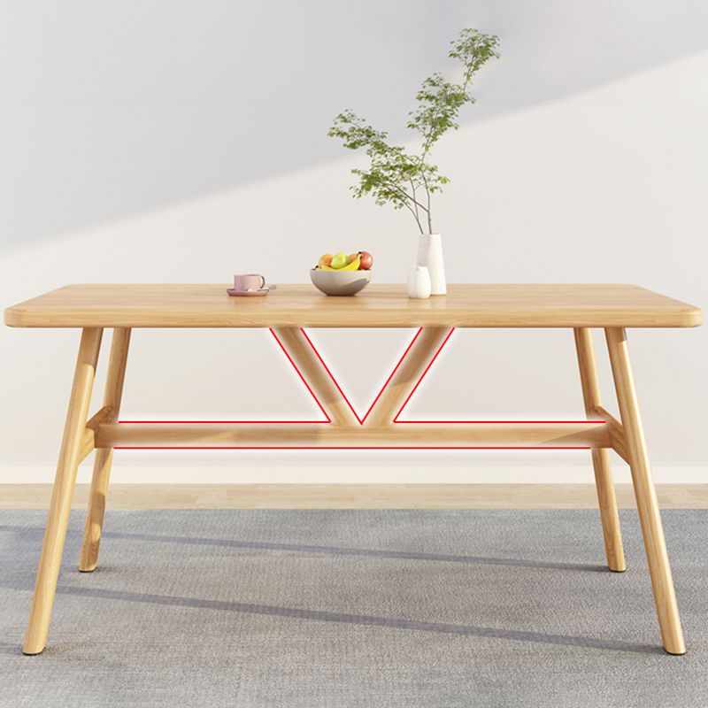 Rectangle Dining Table Trestle Base Dining Table in Walnut and Natural