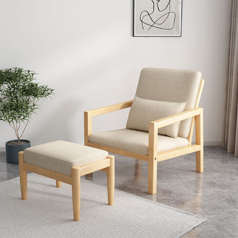 Linen Arm Chair 28.34" Wide Solid Wood Frame Chair for Bedroom