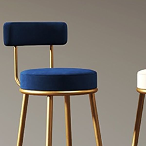 Glam Armless Backrest Counter Stool Iron Cushion Bar Stool with and Pedal