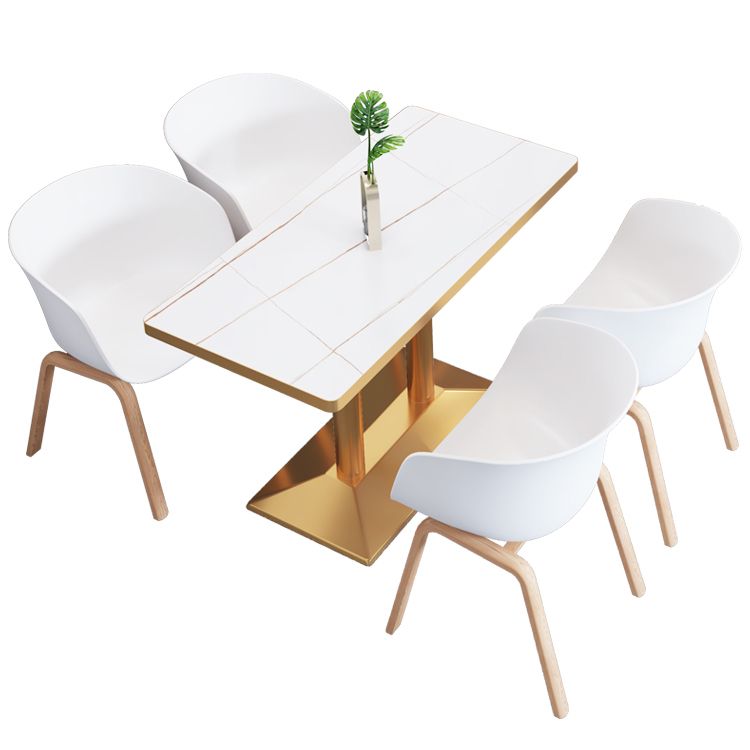 Mesa de lujo tradicional de metal con base de pedestal para cocina y comedor