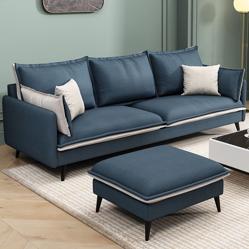 Stationary Stain Resistant Faux Leather 3-seater Pillow Top Arm Settee