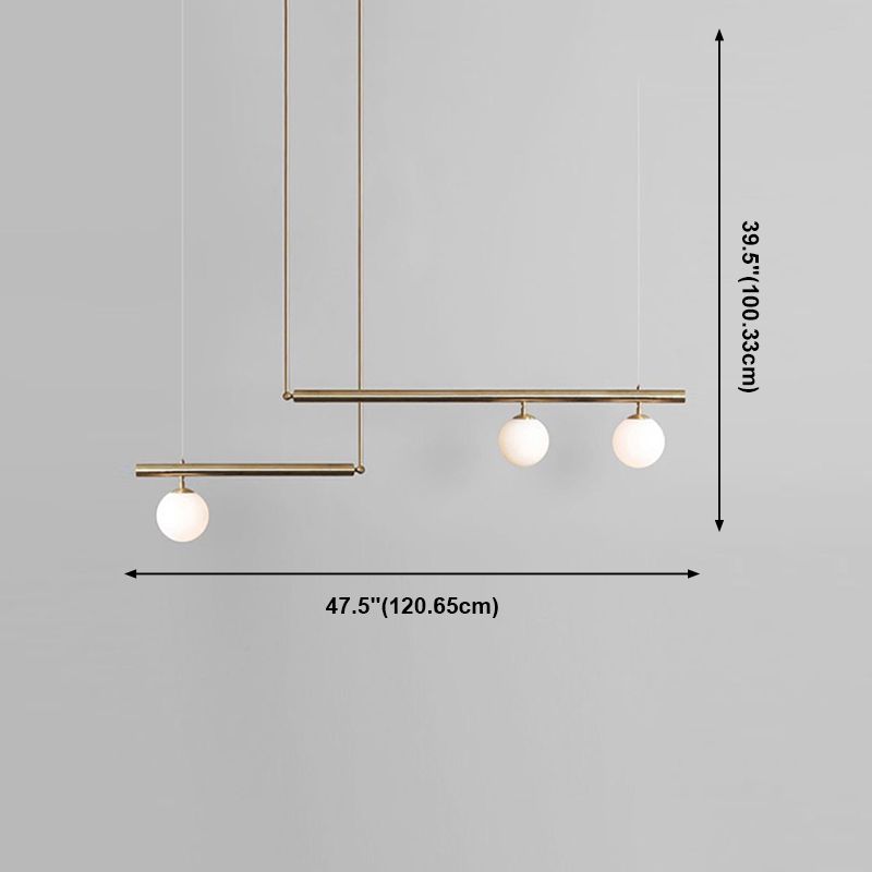 Luz de la isla de isla contemporánea Luz de techo de la isla de vidrio en oro para cocina