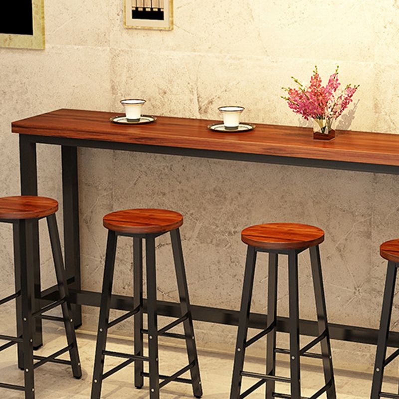 Contemporary Style 1/4/5/9 Pieces Solid Wood Rectangular Bar Table Set for Indoor