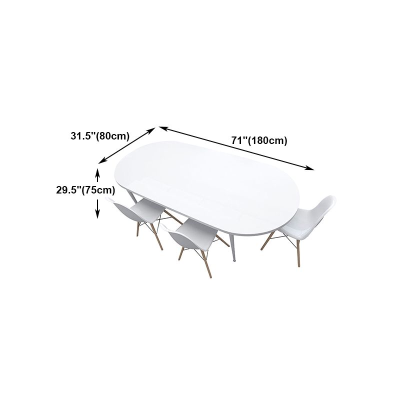 Modern Oval Home Bedroom Desk Office Artificial Wood Writing Desk