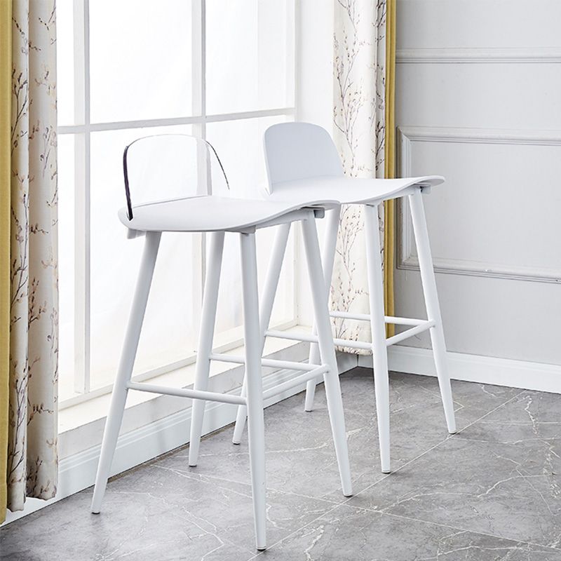 Industrial Style Bar-stool with 4 Legs Low Back PP Seat for Kitchen Bar