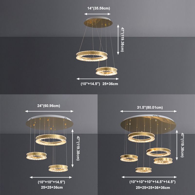 Moderno lampadario a pendente a led in stile lussuoso illuminazione lampadario cristallino