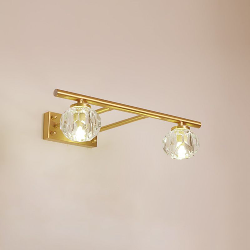 Multi Light Wall Sconce Postmodern Style Crystal Wall Lighting for Bathroom