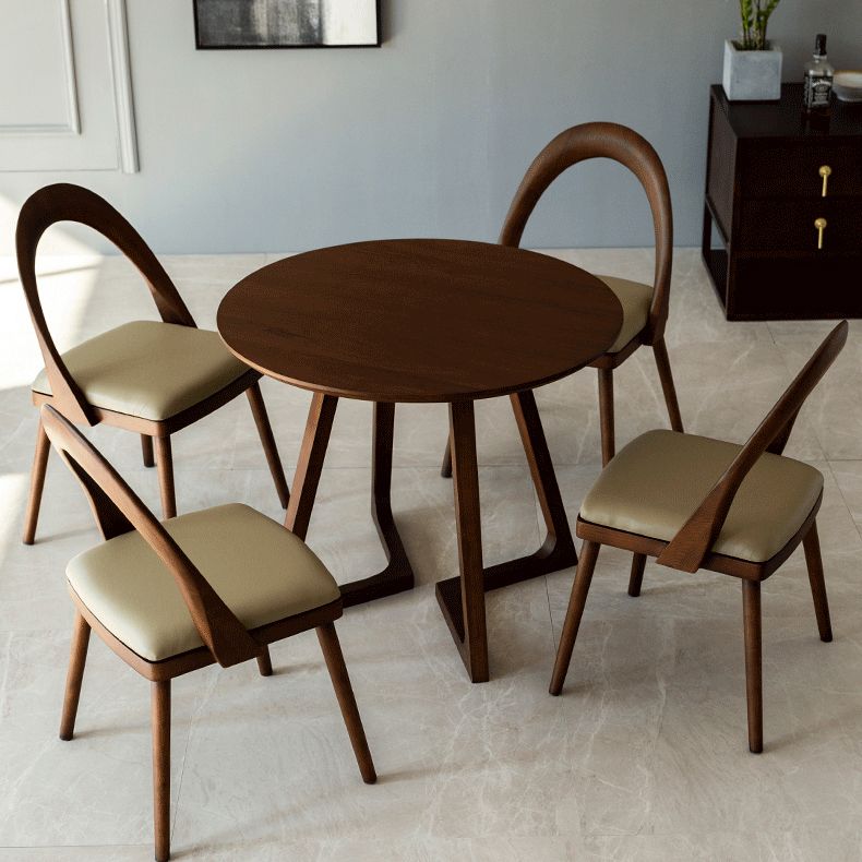 Mesa de comedor redonda de estilo contemporáneo muebles de madera maciza para comedor