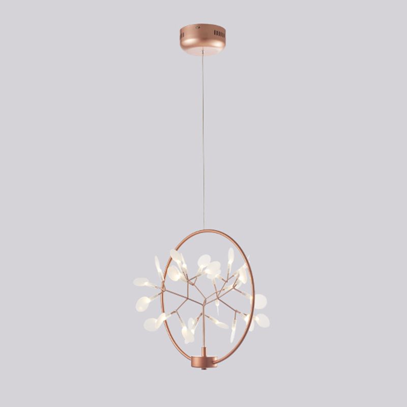 Rose Gold Sputnik Pendant Light in Modern Creative Style Stainless-Steel Firefly Ceiling Light with Acrylic Shade
