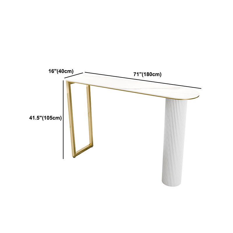 Traditional Luxury Bar Table Stone Irregular Shape Bar Table with Double Pedestal