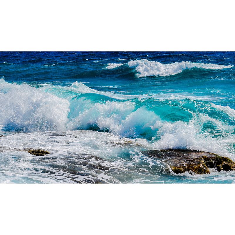 Environment Friendly Beautiful Sea Wallpaper Mildew Resistant Indoor Wall Mural