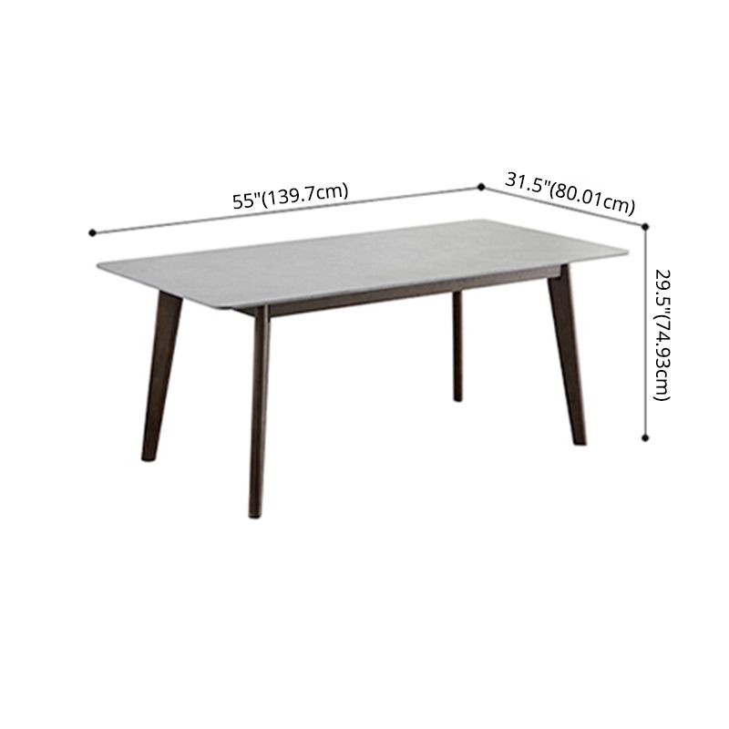 Standard Sintered Stone Dining Room Set with 4 Black Metallic Legs for Kitchen Furniture