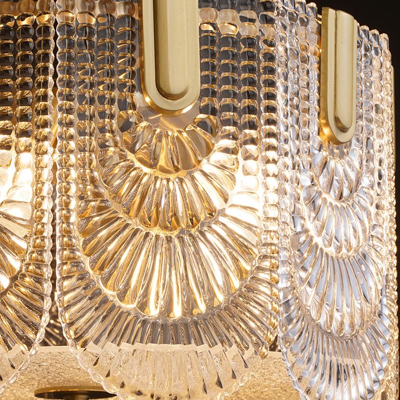 Tiered Chandelier Light Fixture Vintage Glass Pendant Lamp for Restaurant