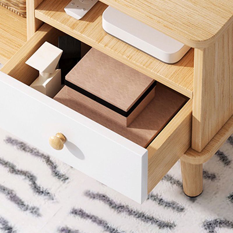 15.75"H Modern Rectangle Wooden 4 Legs Coffee Table with Storage