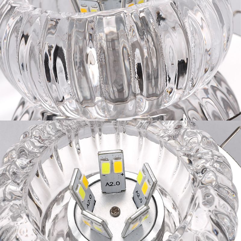 LED Crystal Ceiling Light Modern Hallway Corridors Flush Mount Ceiling Light with Hole 2-3.5'' Dia