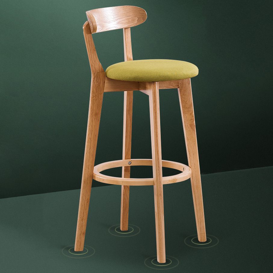 Contemporary Bar Stool Armless Wood Low Back Bar Stool with Footrest